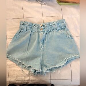 Sky Blue High Waist Denim Shorts